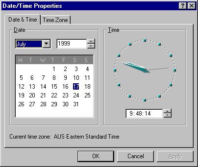Old Date/Time Properties window